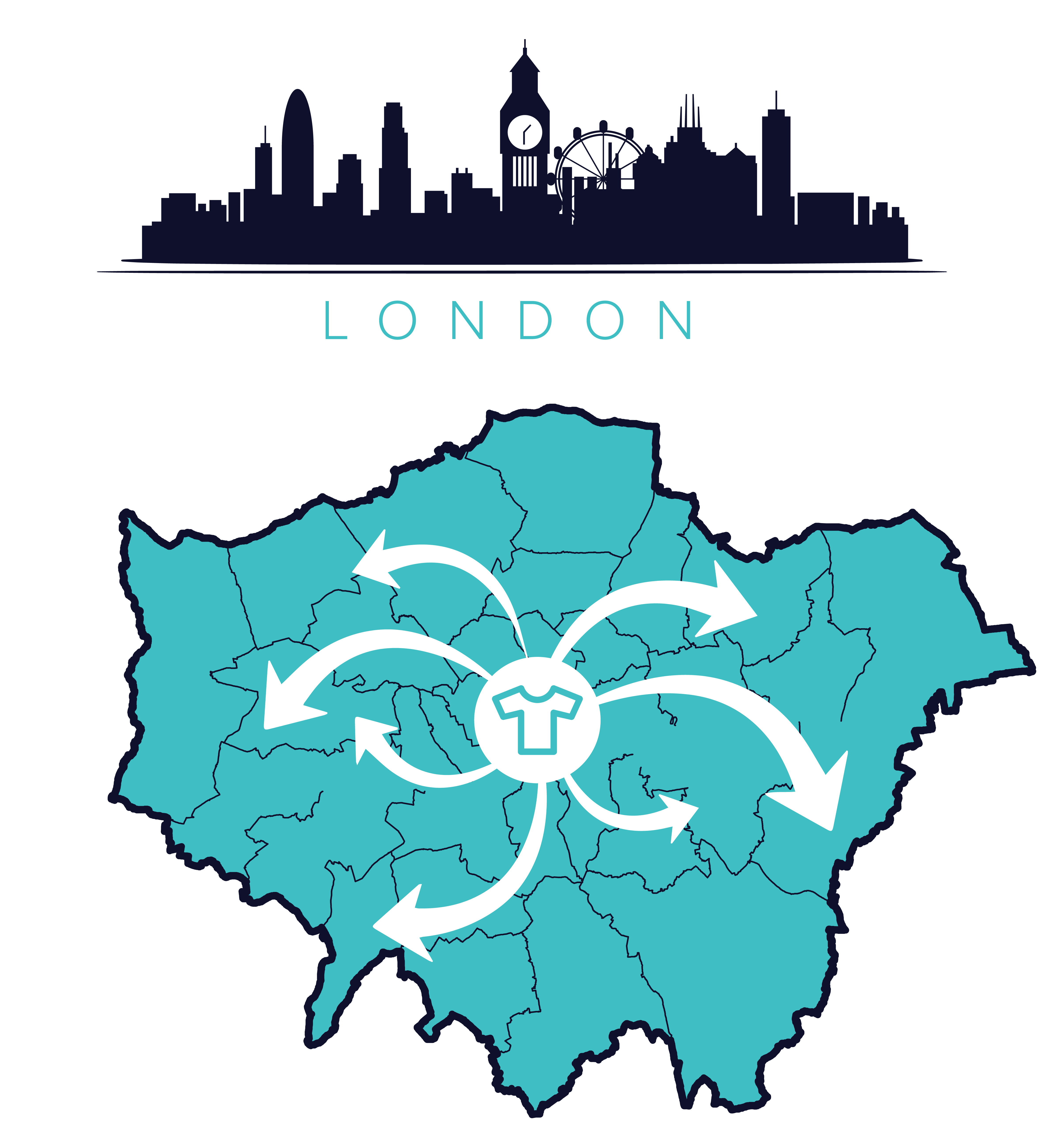 Fast T-shirt printing to London and the UK